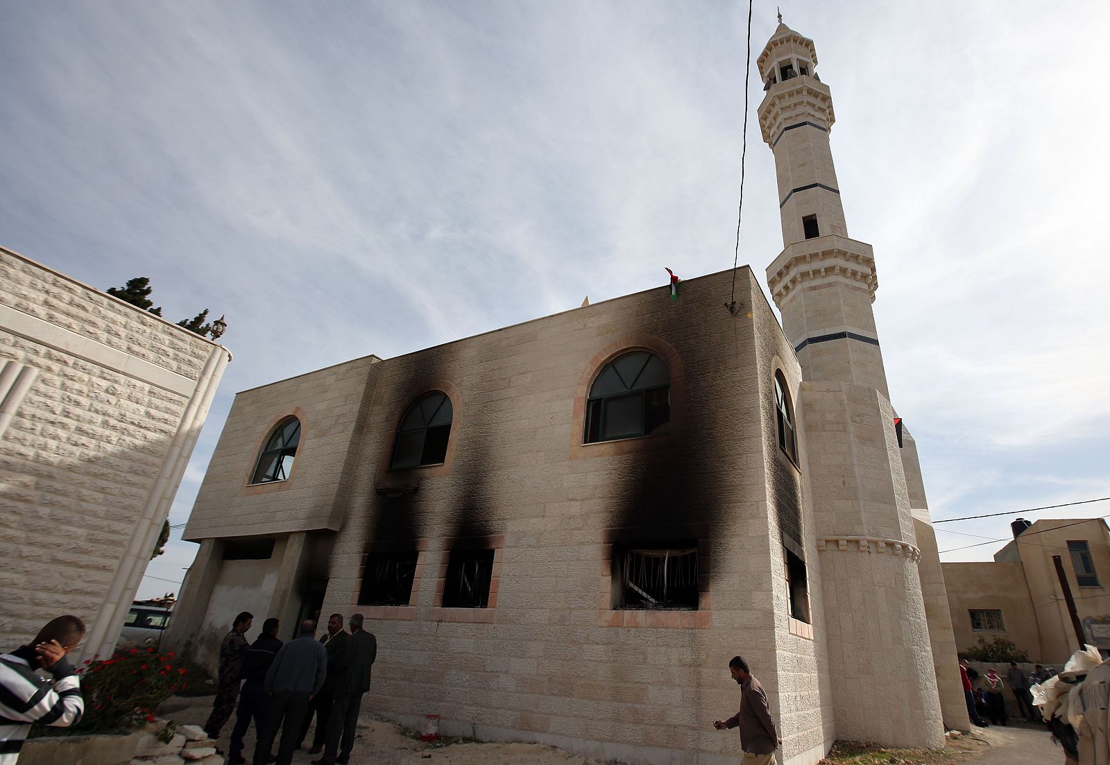 La mezquita de Kufur Marir incendiada.