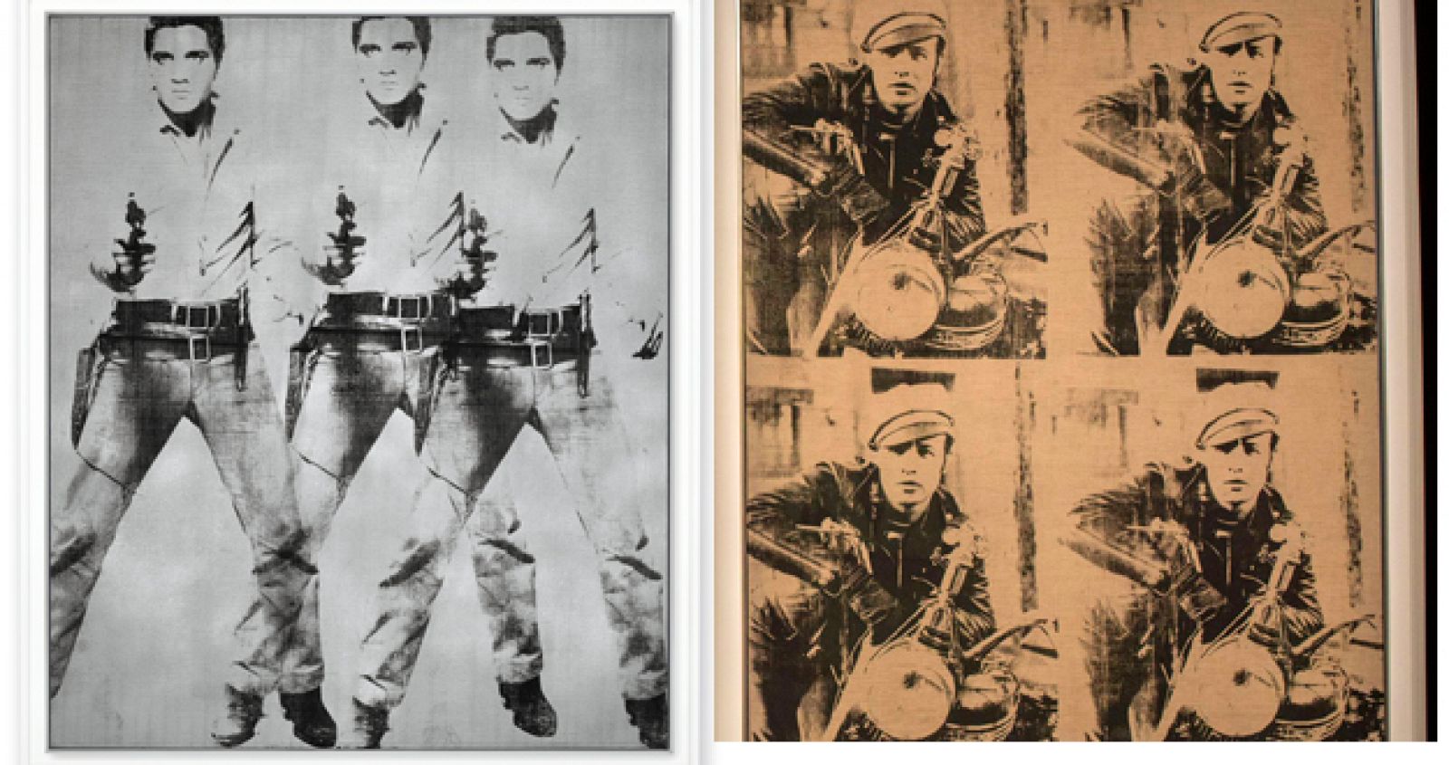 'Triple Elvis' y 'Cuatro Marlons' , de Andy Warhol.