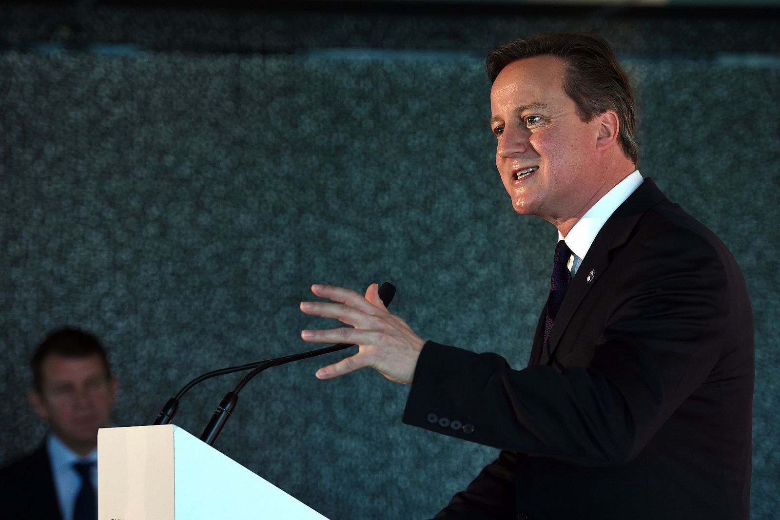 El primer ministro británico, David Cameron, durante una comparecencia en Australia