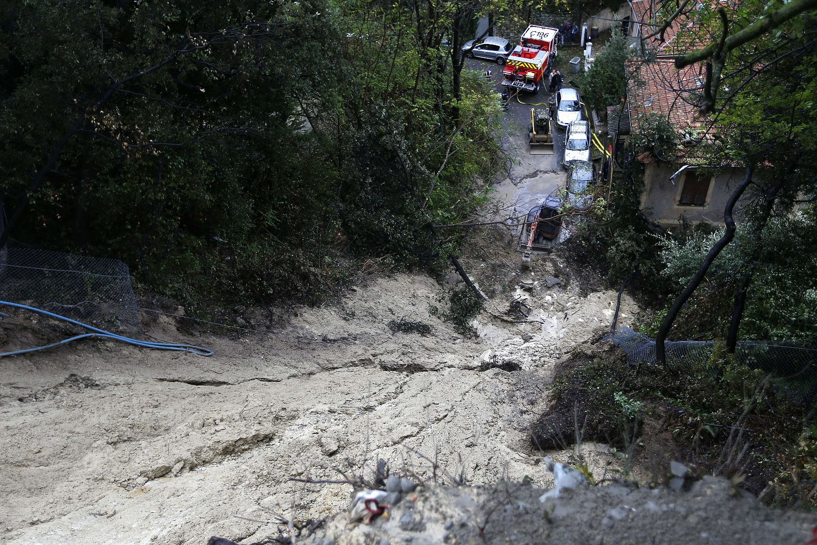 Imagen de Niza, sureste de Francia, tras las fuertes lluvias.