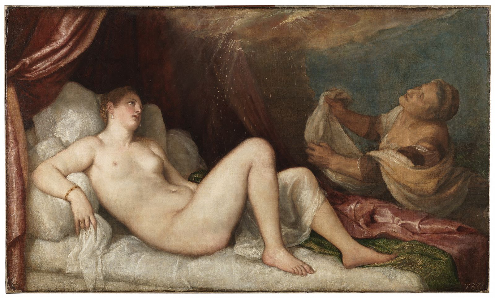 'Dánae' (después de la restauración). Tiziano. The Wellington Collection, Apsley House.