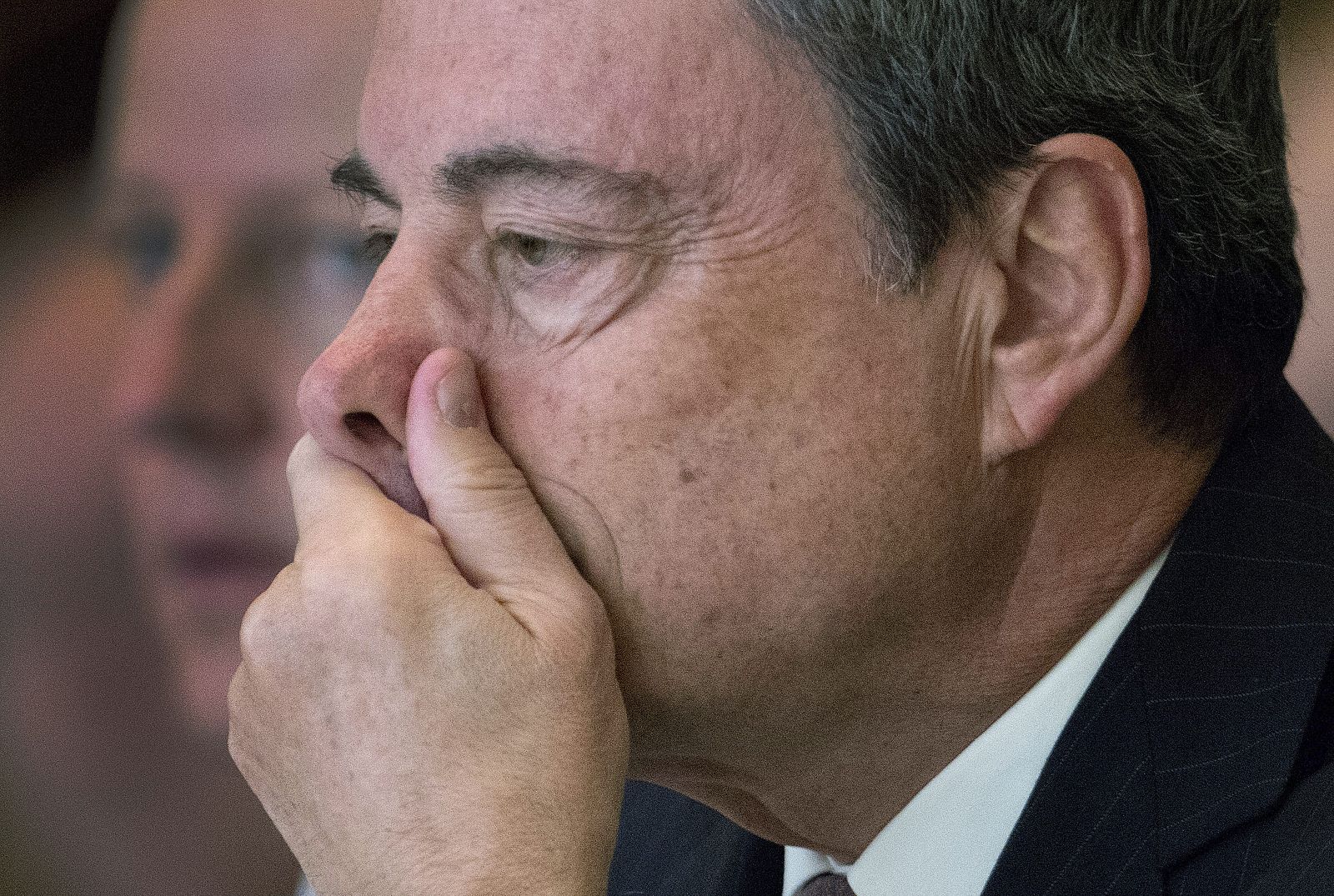 El presidente del BCE, Mario Draghi, en el congreso de la banca en Fráncfort