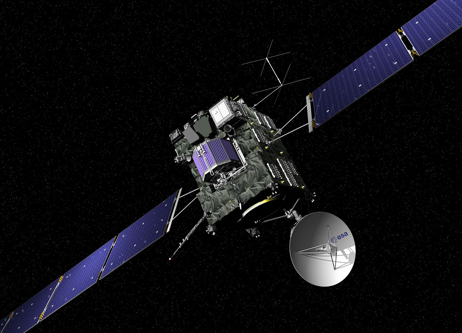Ilustración de la sonda Rosetta en el espacio.