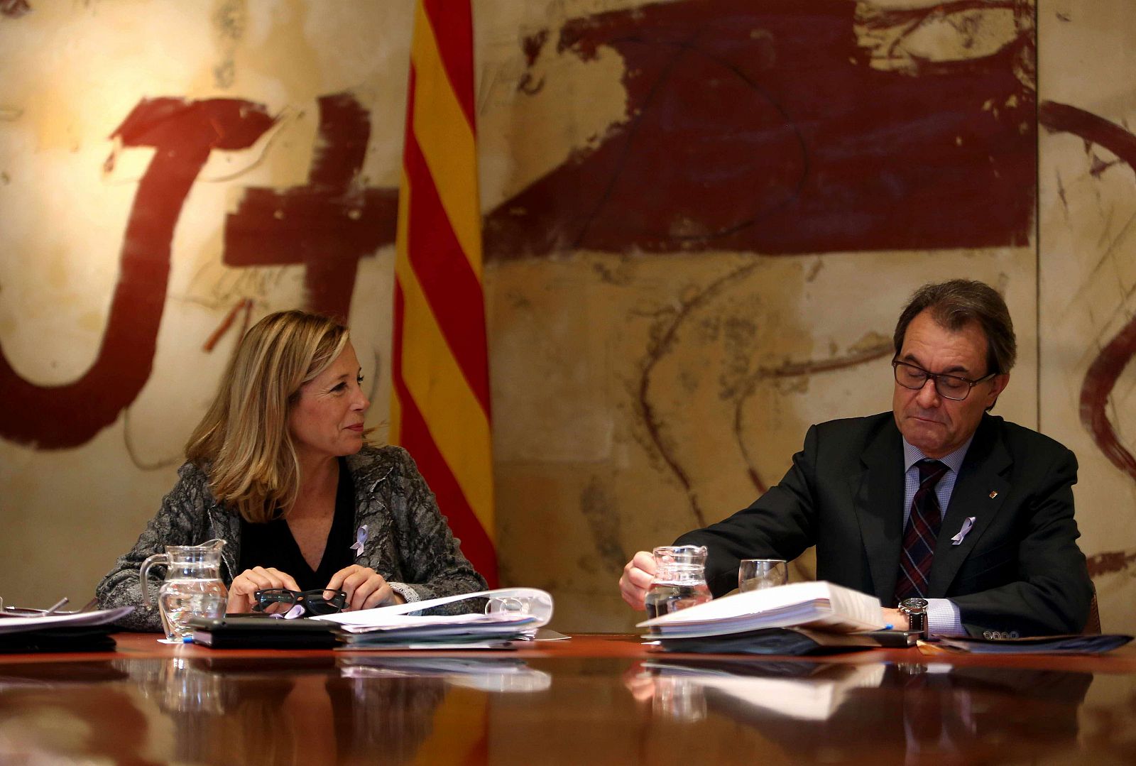 El presidente catalán, Artur Mas, y la vicepresidenta de la Generalitat, Joana Ortega