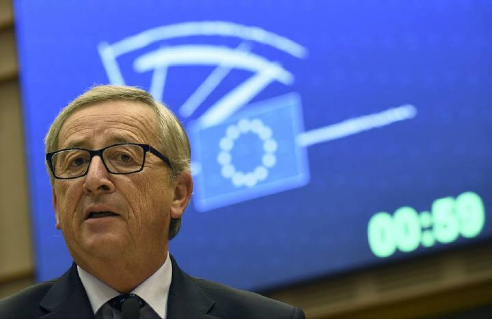 El presidente de la Comisión Europea, Jean-Claude Juncker, en una alocución ante el Parlamento Europeo