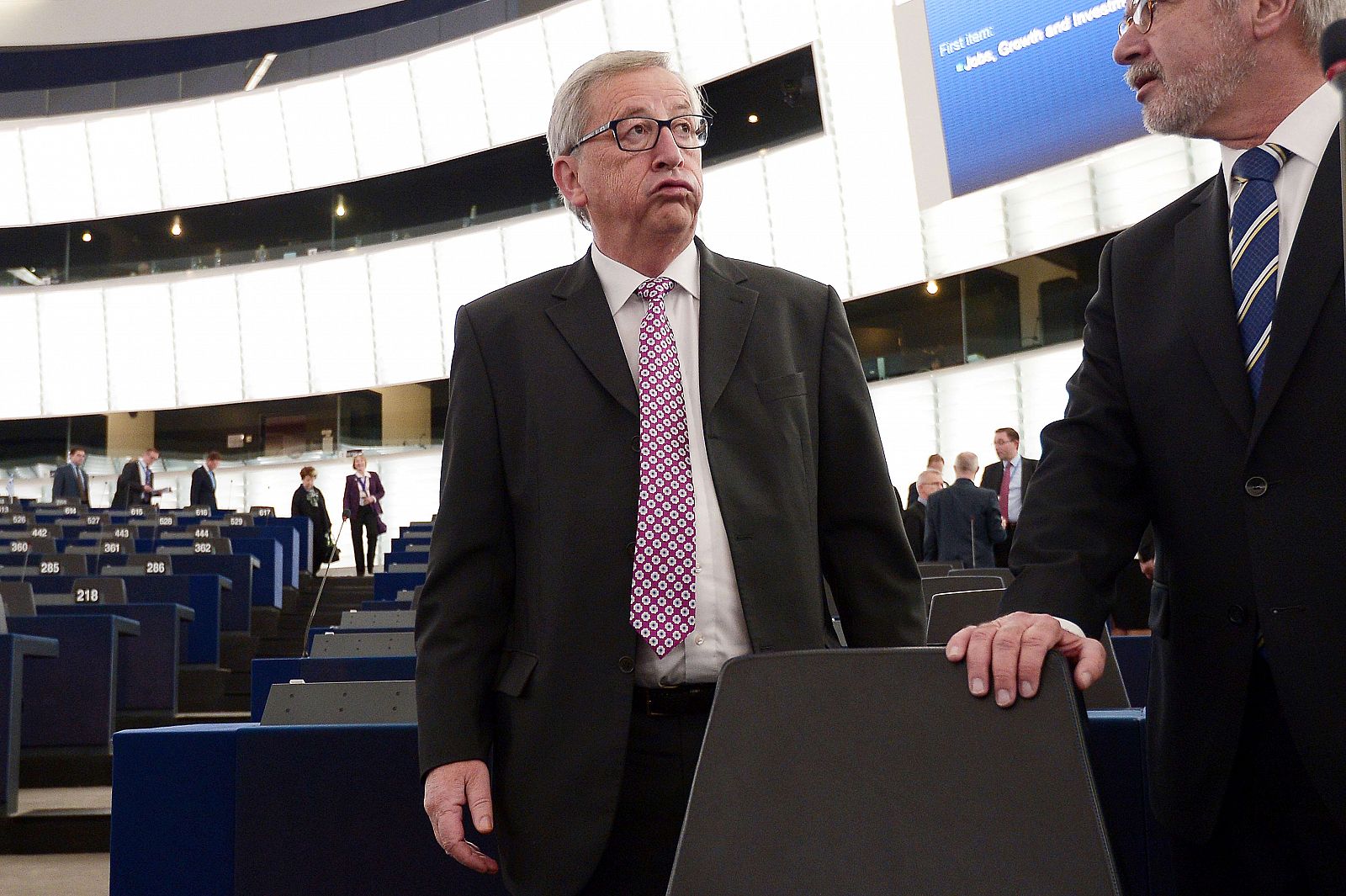 El presidente de la Comisión Europea, Jean-Claude Juncker, en el hemiciclo del Parlamento Europeo