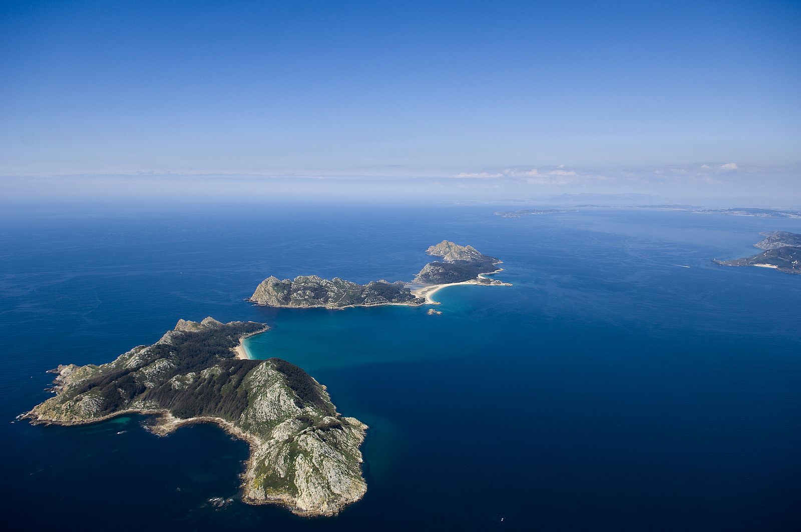 Imagen aérea de las Islas Cíes, el parque nacional ubicado en Galicia.