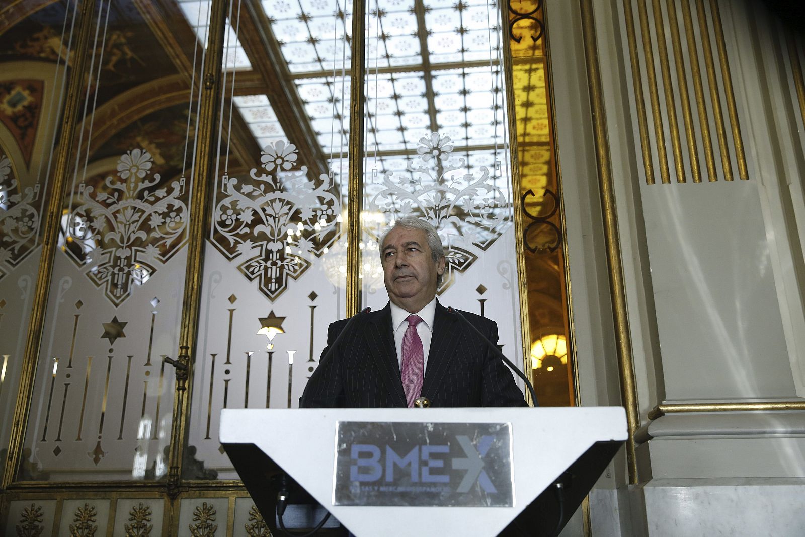 El presidente de Bolsas y Mercados Españoles (BME), Antonio Zoido, durante la presentación del informe con el avance de cierre de los mercados nacionales en 2014
