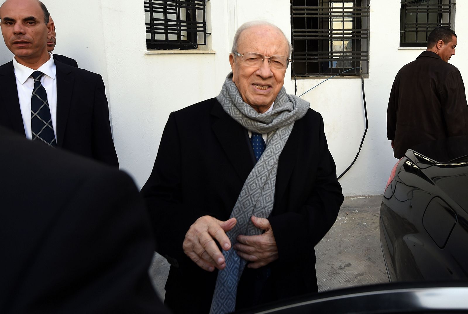 Beji Caid Essebsi, este lunes antes del anuncio oficial de su victoria en las presidenciales.