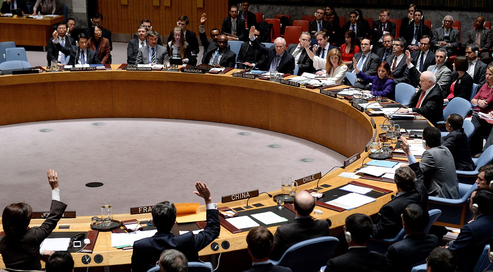 Vista del Consejo de Seguridad de la ONU durante su análisis de la situación de los derechos humanos en Corea del Norte.