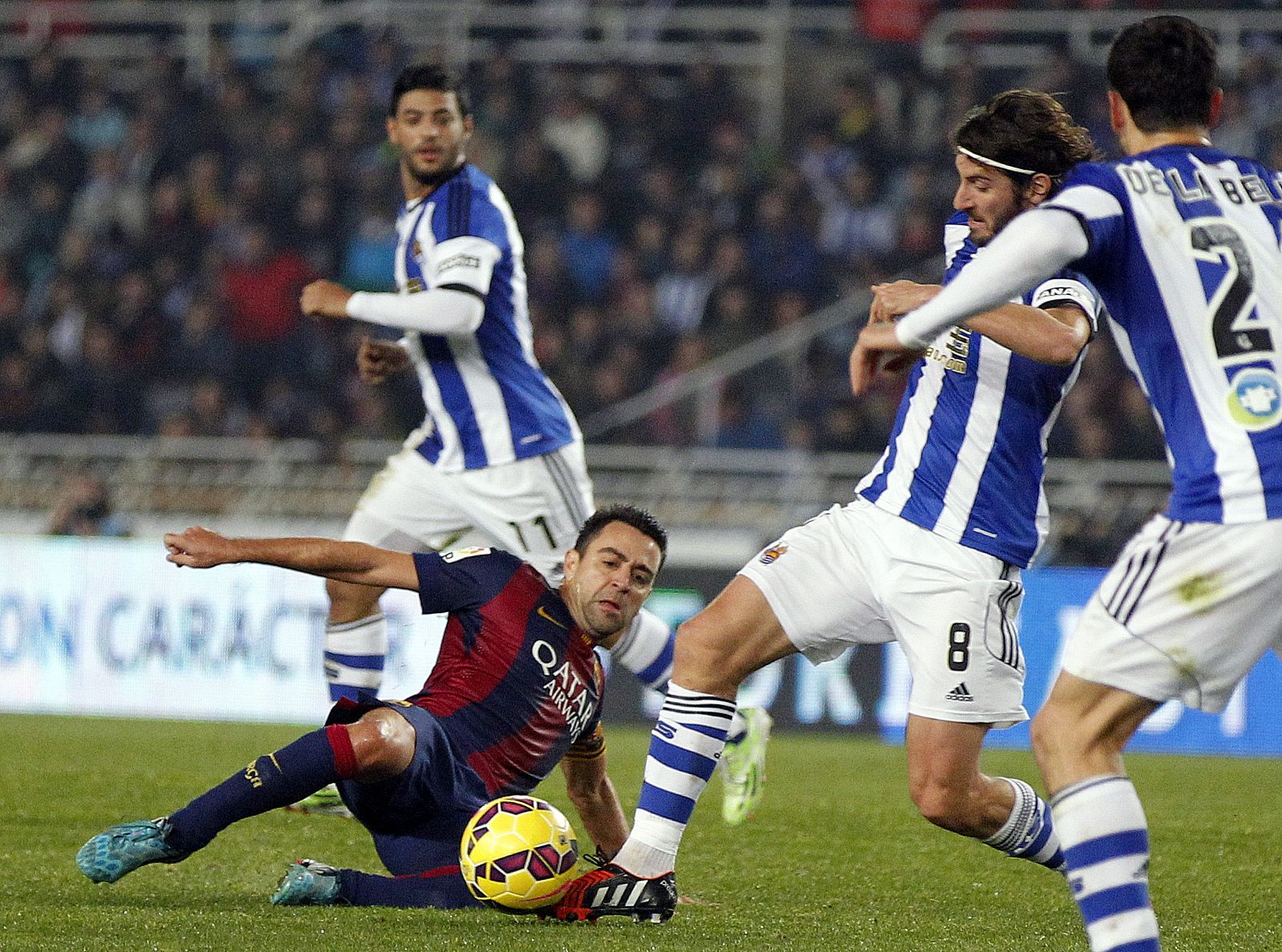 Xavi Hernández, durante el pasado partido de Liga contra la Real Sociedad.