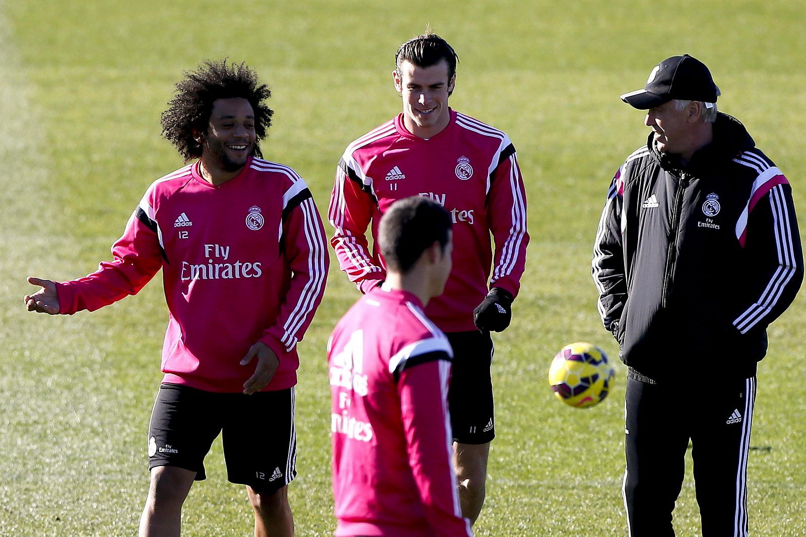 Imagen del entrenamiento del Real Madrid este viernes