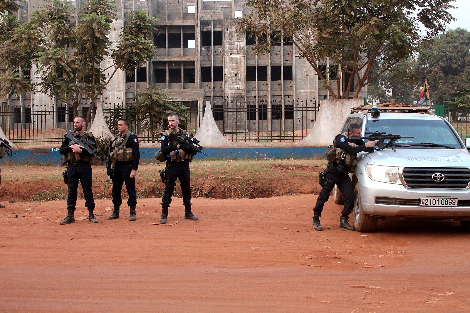 Soldados franceses en Bangui esta semana.