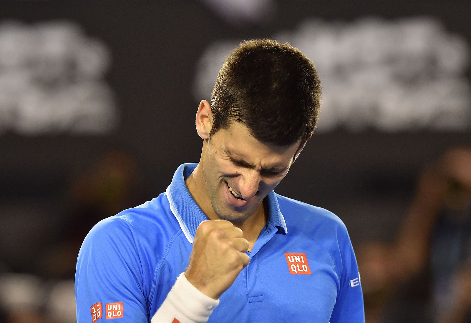 Djokovic celebra su triunfo sobre Milos Raonic.