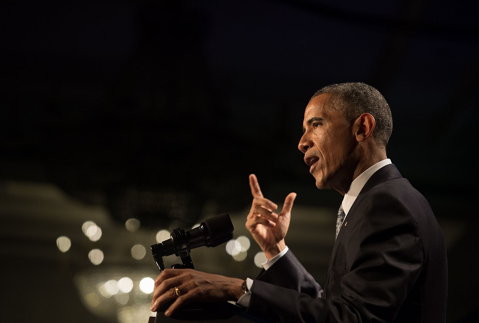 El presidente de EE.UU., Barack Obama, en un discurso ante los demócratas de Filadelfia