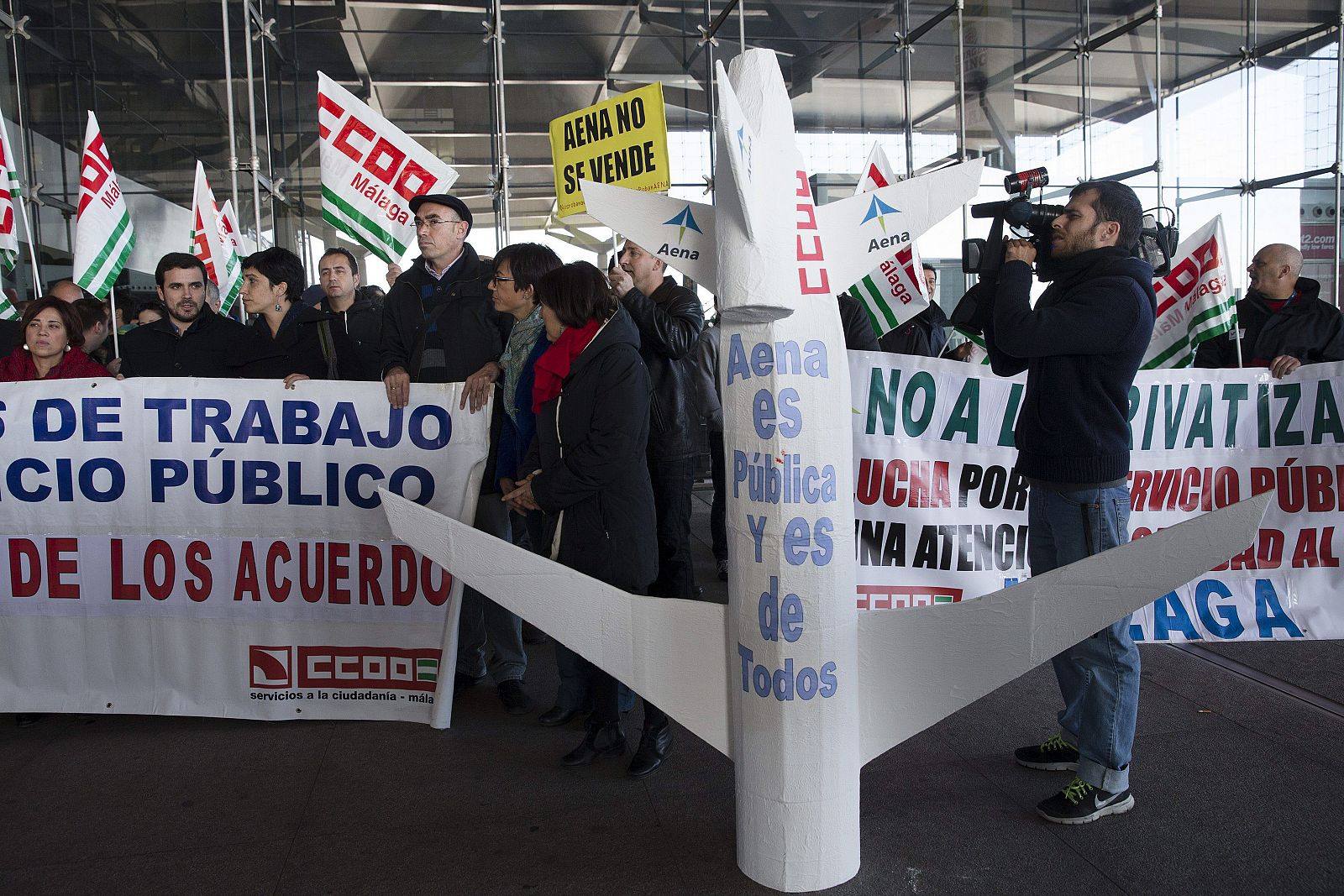 Protestas de los trabajadores de Aena en Málaga