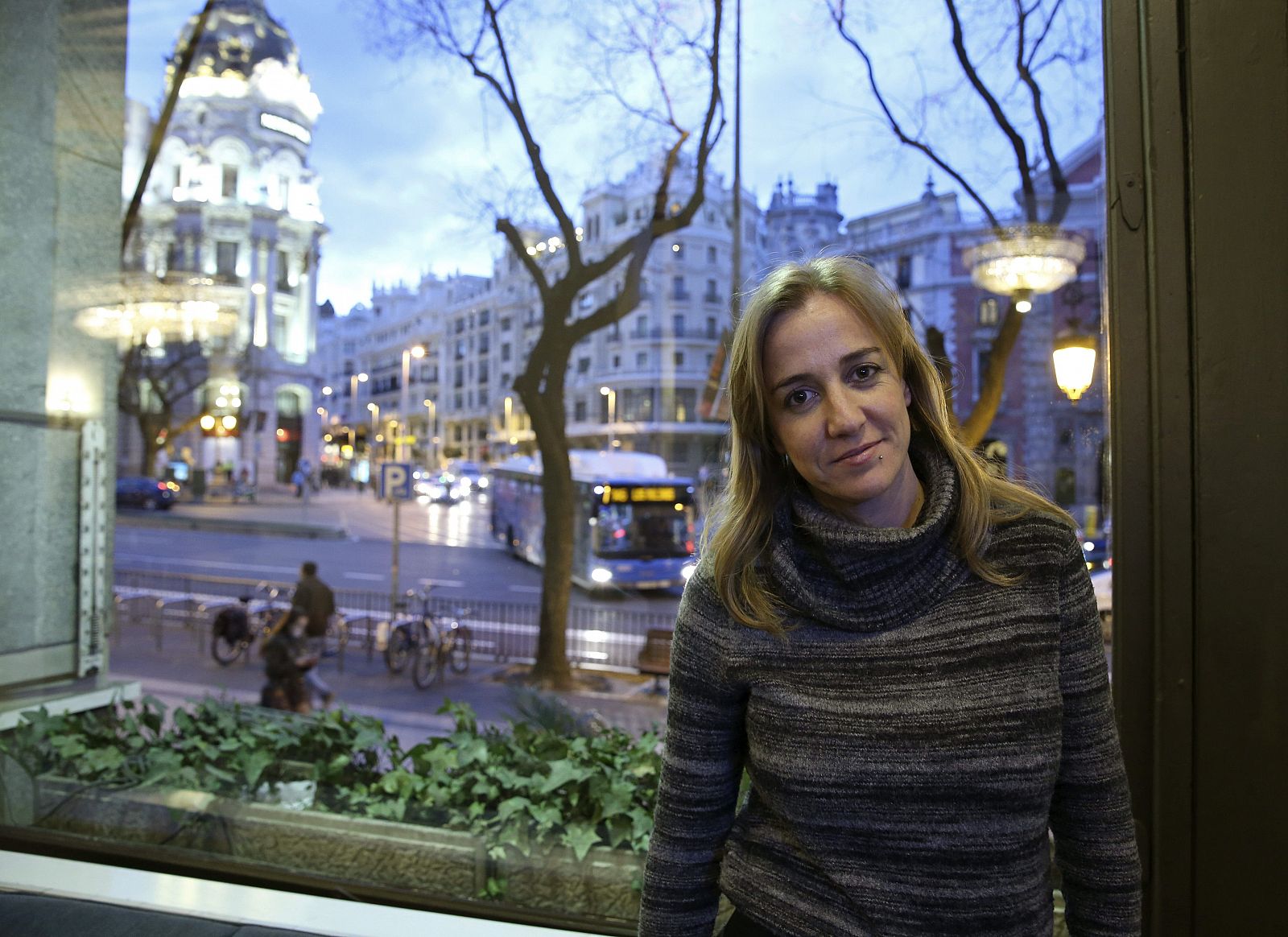 La excandidata autonómica de IU, Tania Sánchez, durante una entrevista con Efe.