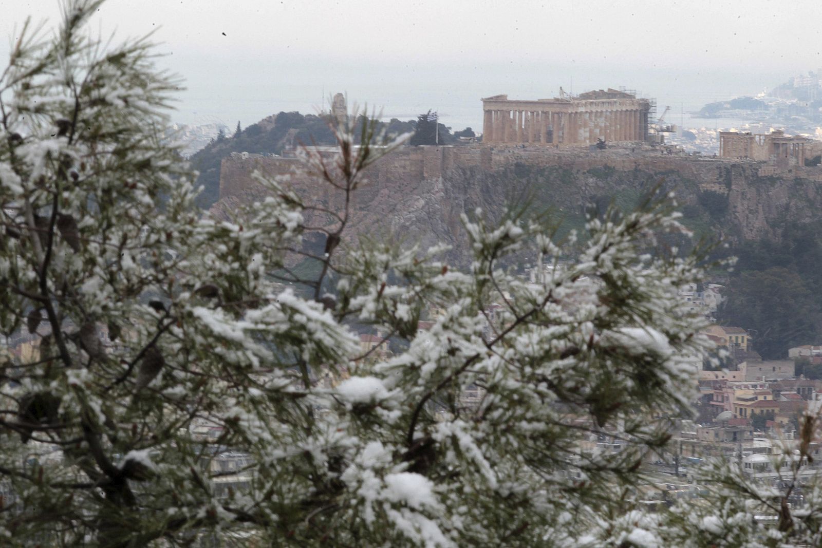 NEVADAS EN EL CENTRO DE ATENAS