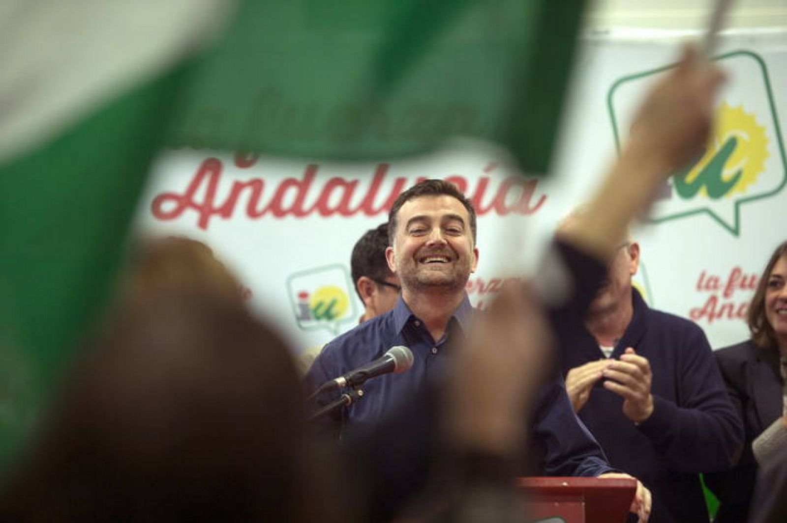 El candidato de IULV-CA a la Junta de Andalucía, Antonio Maillo, en un acto en Córdoba.