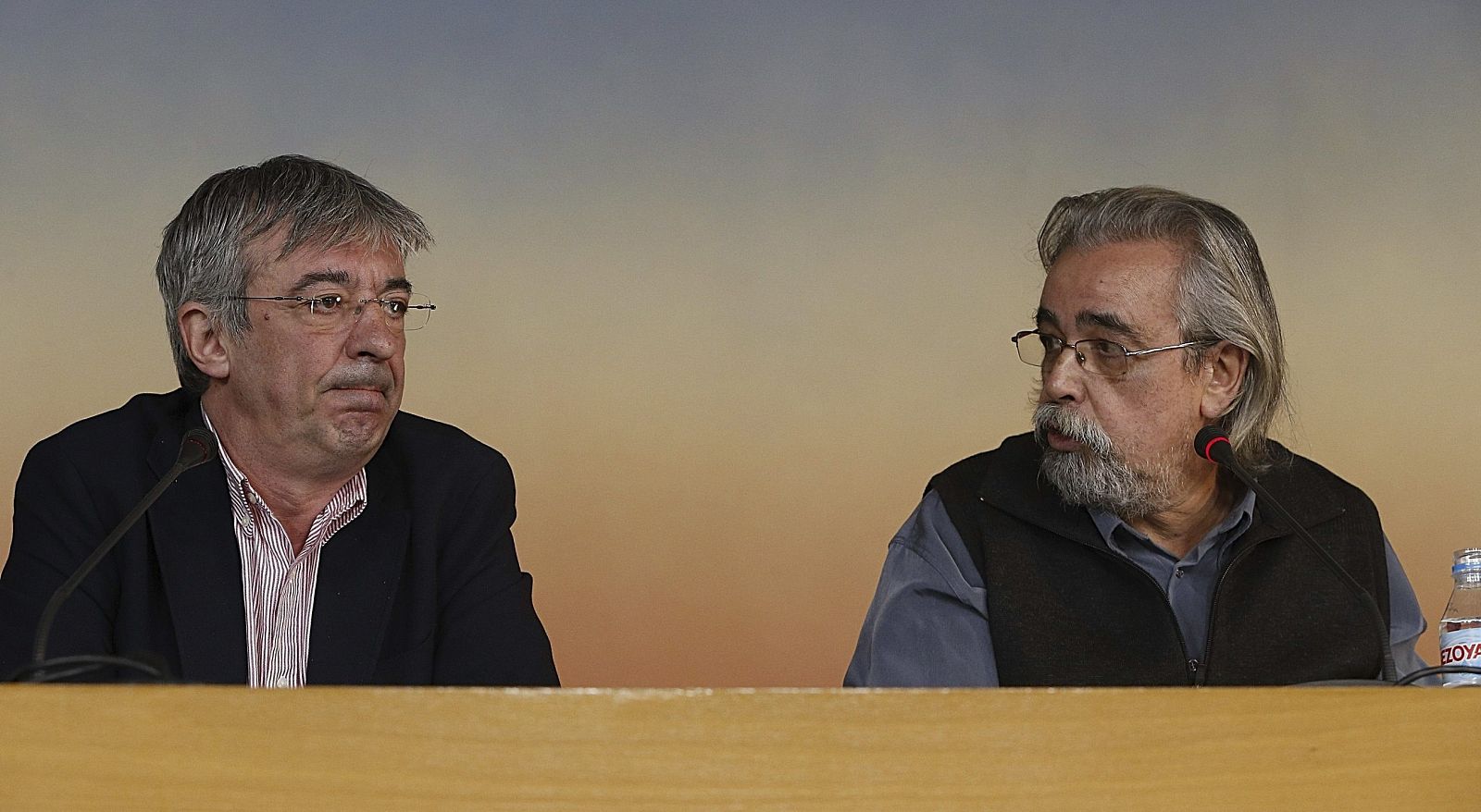 Ángel Pérez (d) y Gregorio Gordo (i), durante la rueda de prensa.