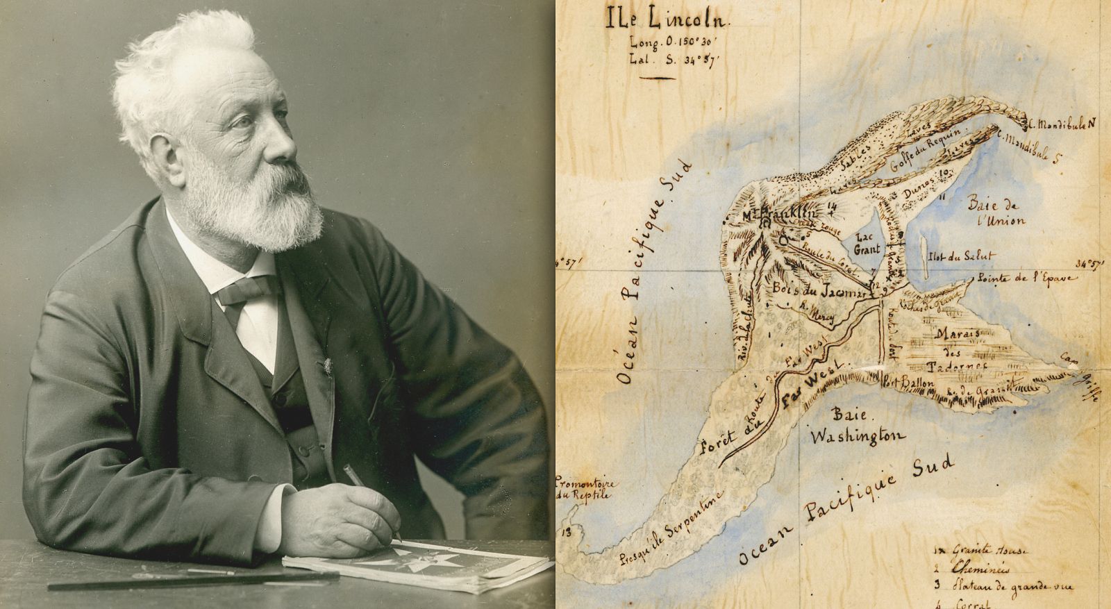 Julio Verne y el mapa autógrafo de 'La isla misteriosa'