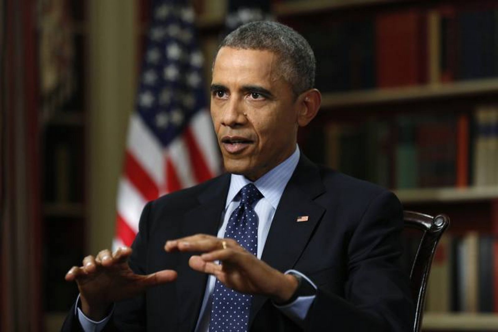 El presidente Obama durante sus declaraciones a Reuters en la Casa Blanca.
