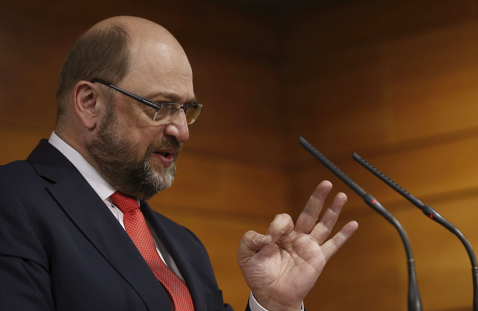 El presidente del Parlamento Europeo, Martin Schulz, en Madrid