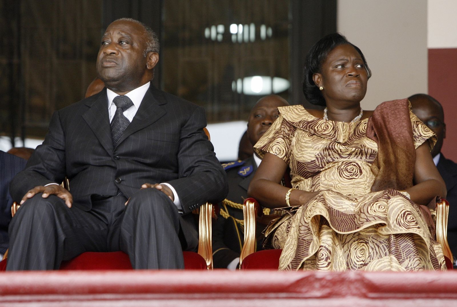 Fotografía de archivo del expresidente de Costa de Marfil, Laurent Gbagbo, y su esposa Simone