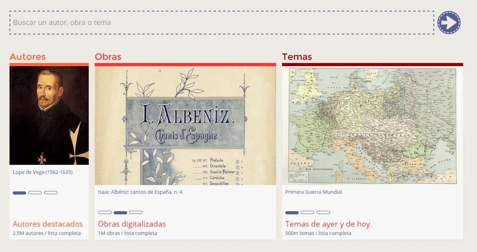 Pantallazo del nuevo portal de datos de la Biblioteca Nacional de España.
