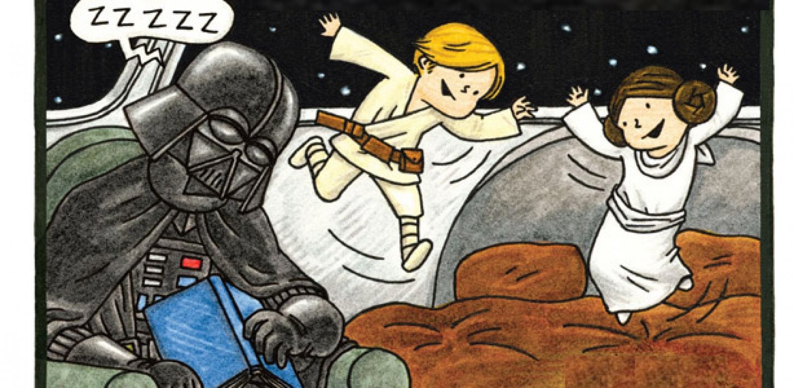 Fragmento de la portada de 'Buenas noches, Darth Vader'
