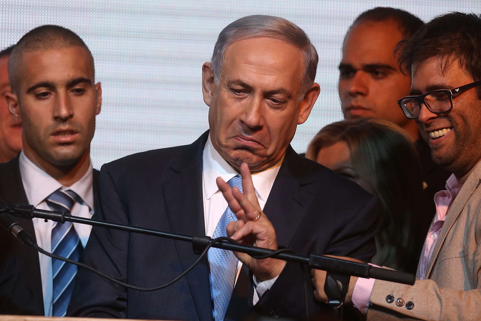 Benjamín Netanyahu comparece ante sus seguidores en Tel Aviv, tras su victoria en las elecciones de Israel