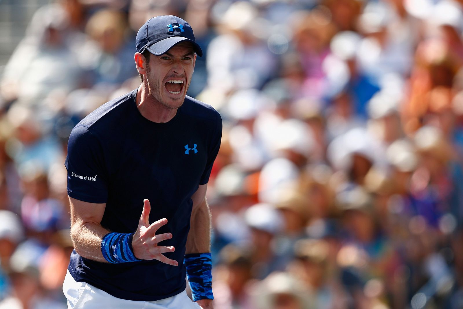 Andy Murray celebra su victoria en cuartos ante Feliciano López.