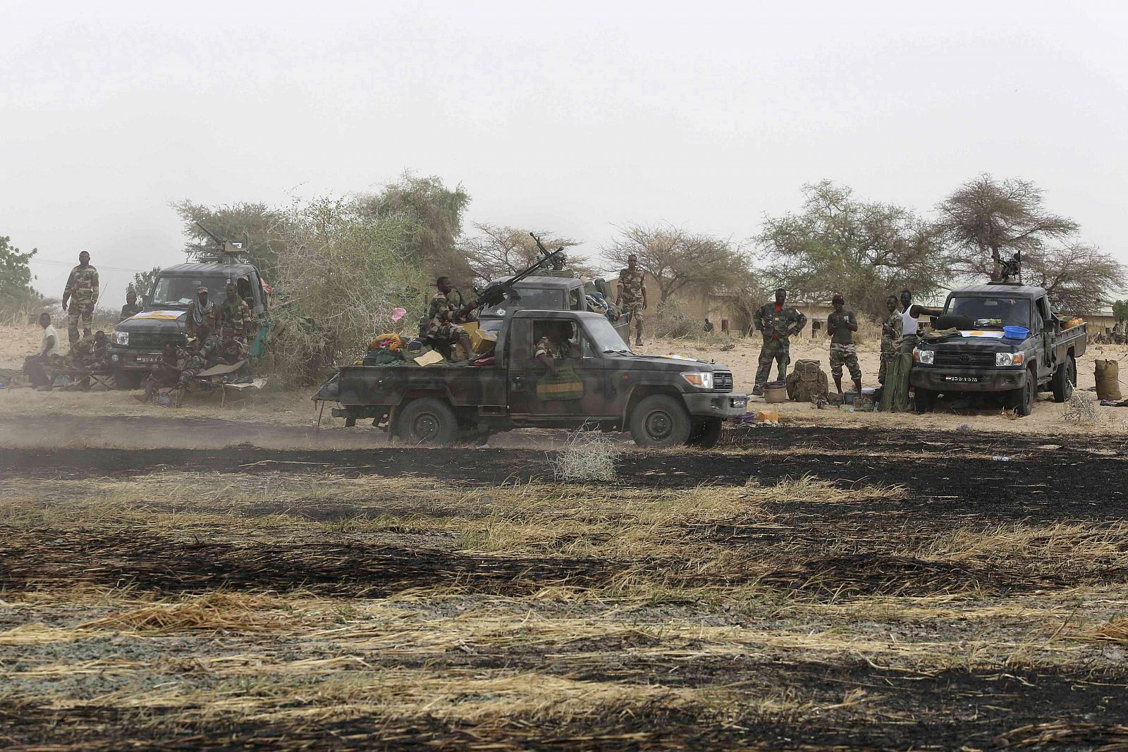 Imagen de archivo de soldados chadianos tras una operación contra Boko Haram en 2015.