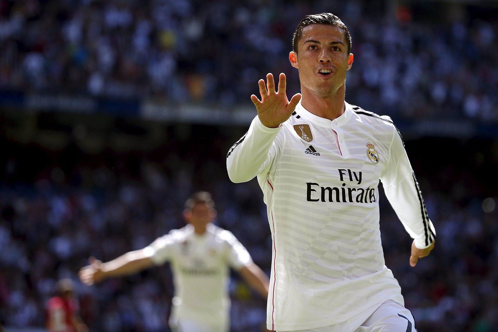 Cristiano Ronaldo celebra su 'manita' de goles al Granada.