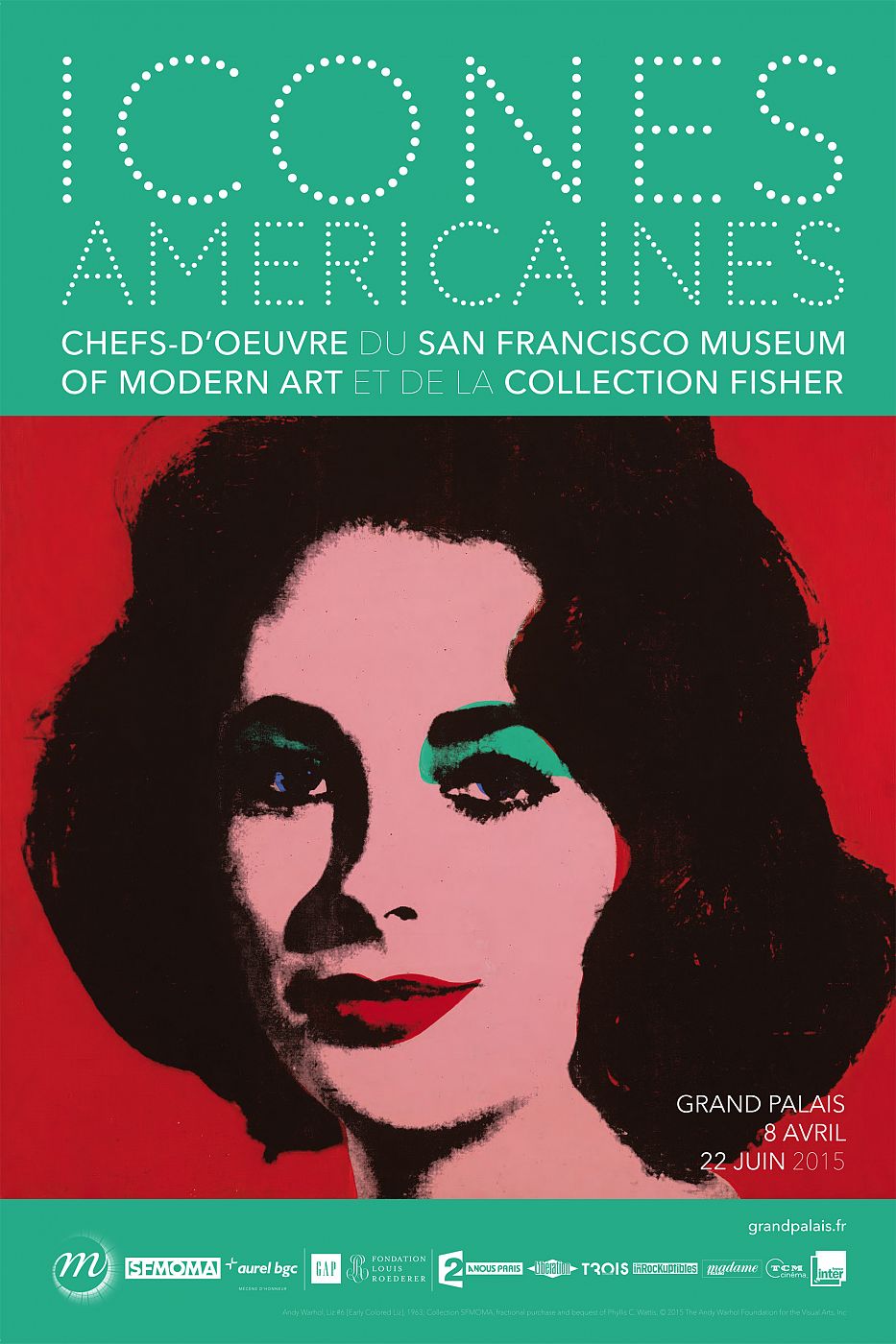 Cartel de la exposición 'Iconos americanos', obras de arte de la SFMoMA en el Grand Palais parisino