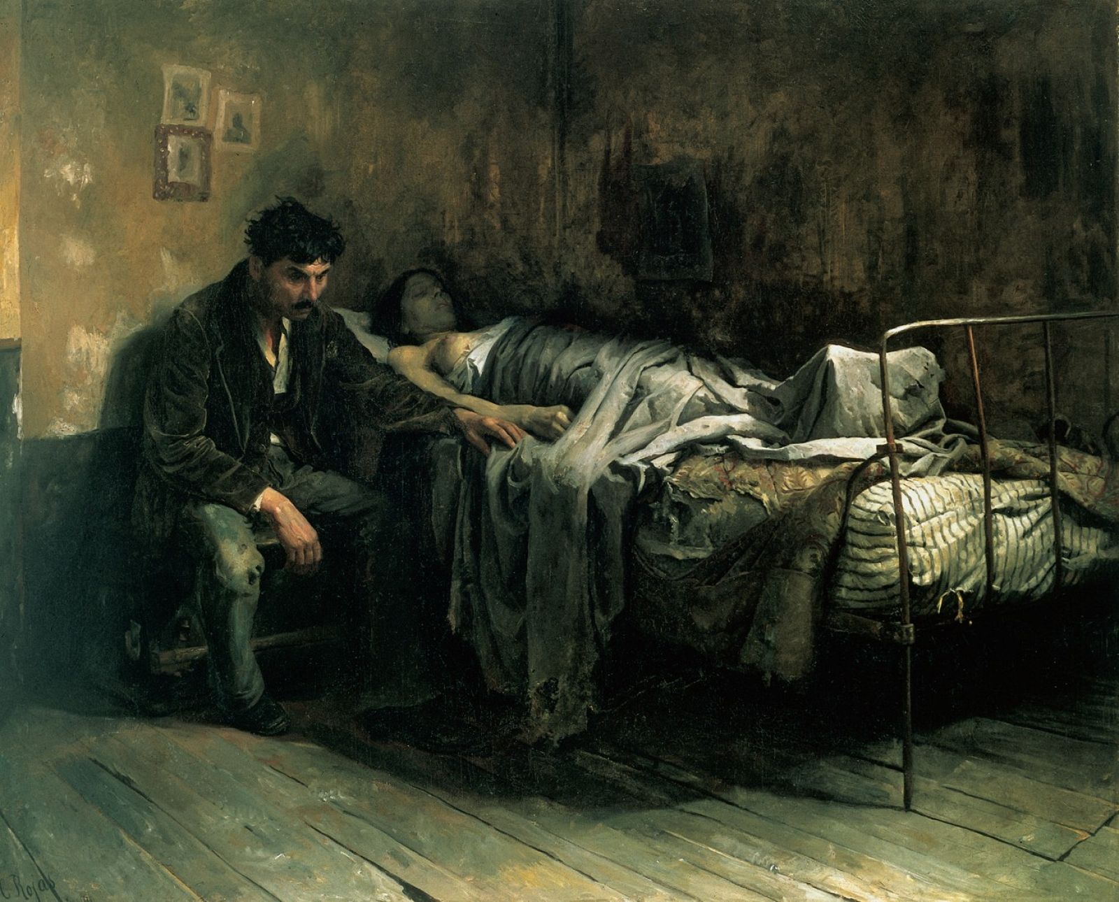 'La miseria', un cuadro de Cristóbal Rojas (1857-1890) sobre la tuberculosis.