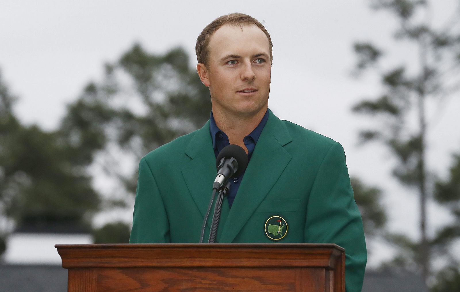 Jordan Spieth, con la chaqueta verde del Masters de Augusta