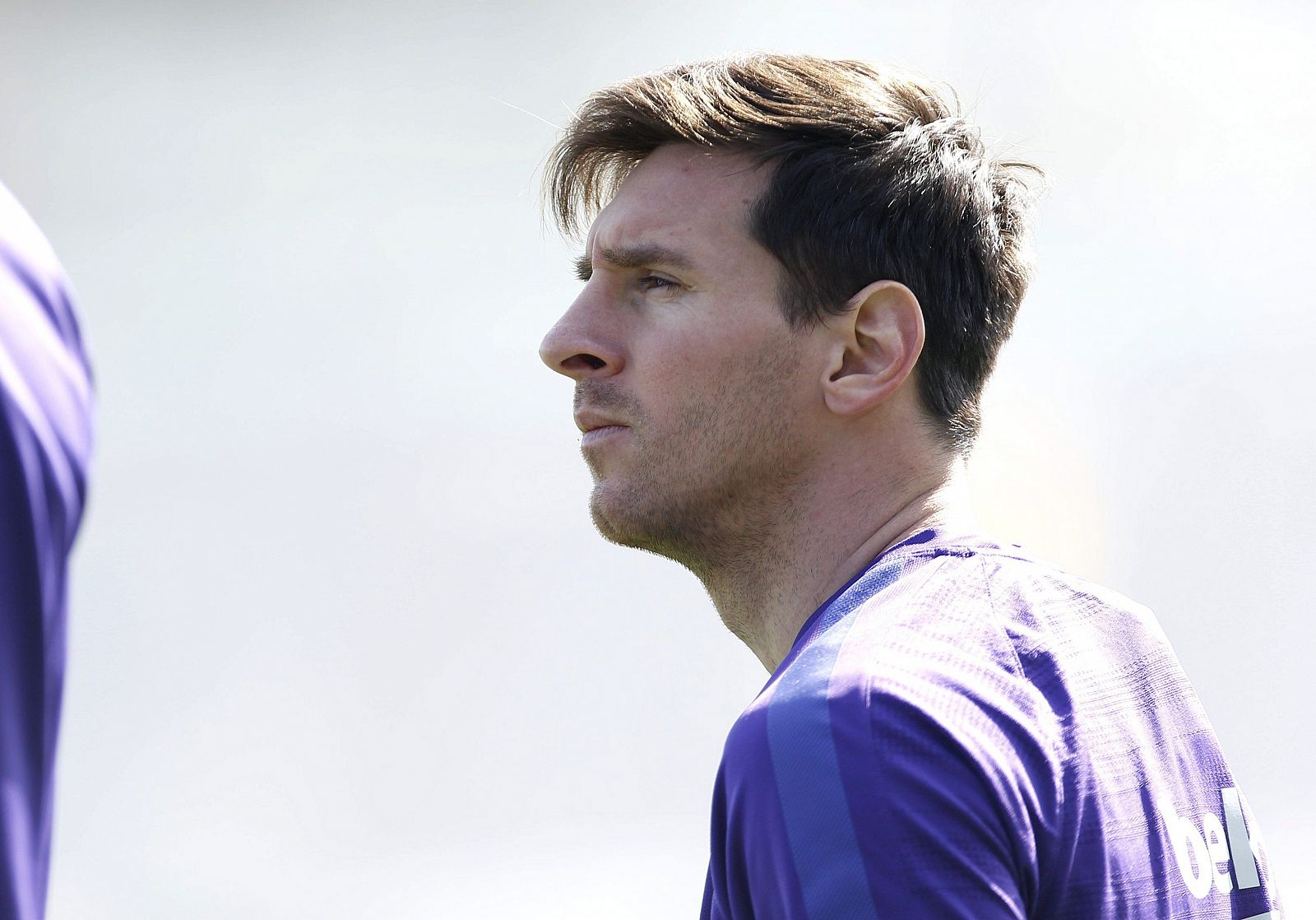 El jugador argentino del FC Barcelona Leo Messi, durante el entrenamiento