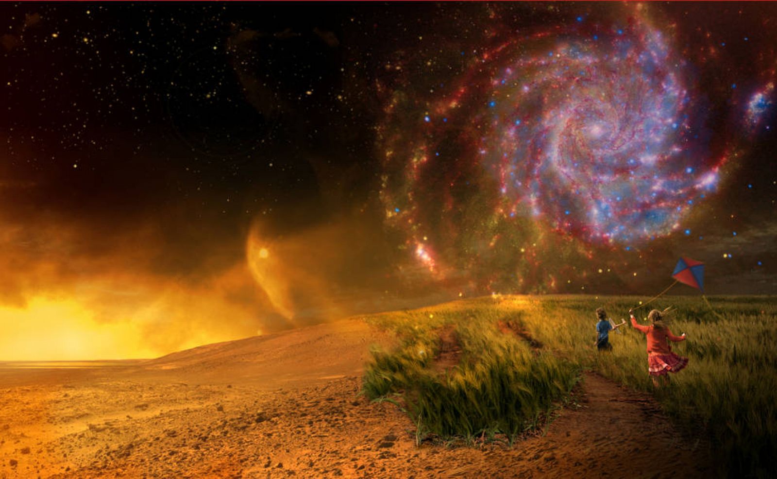 Ilustración sobre el descubrimiento de vida en otros planetas.