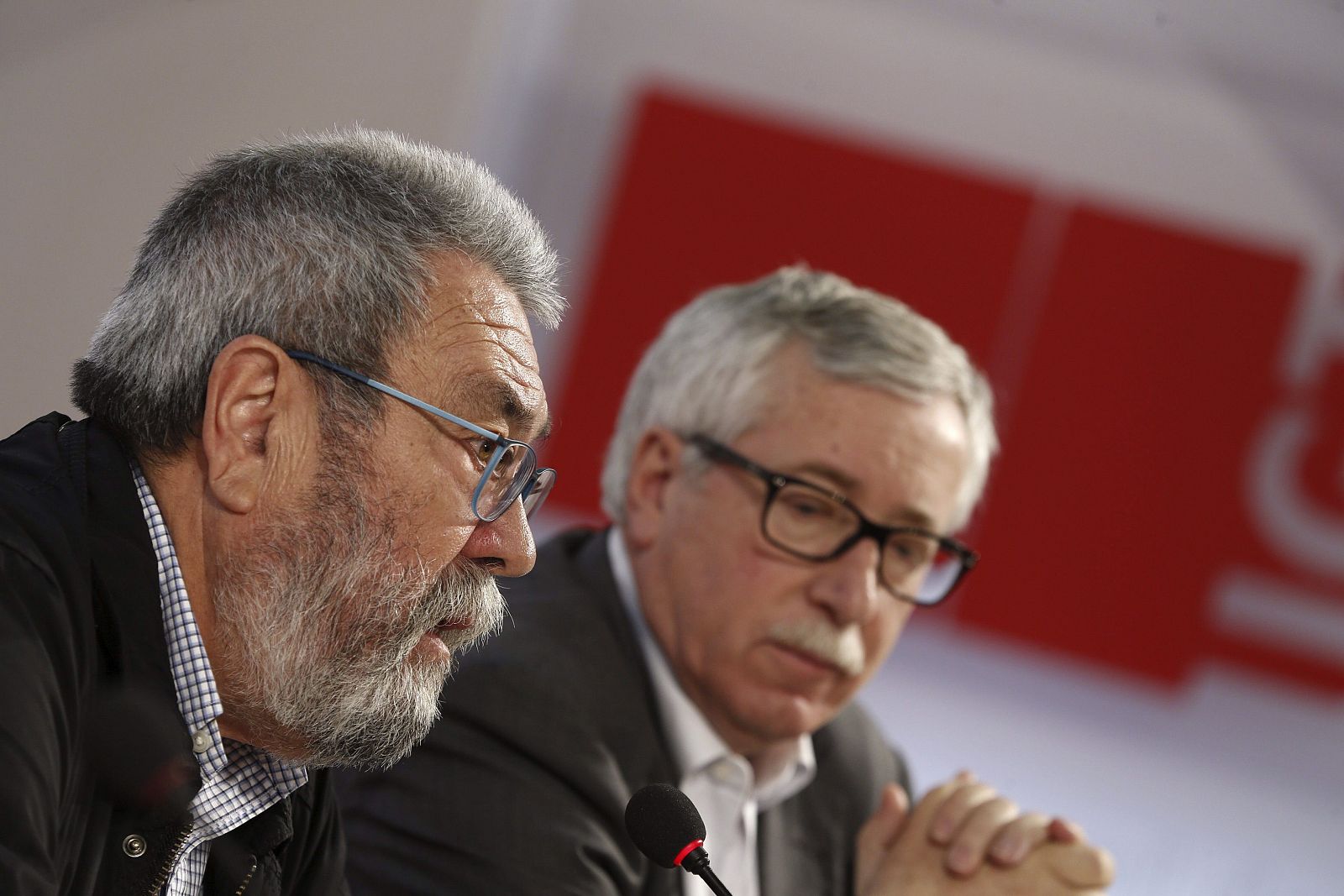 Los secretarios generales de CC.OO. y UGT, Ignacio Fernández Toxo y Cándido Méndez, respectivamente