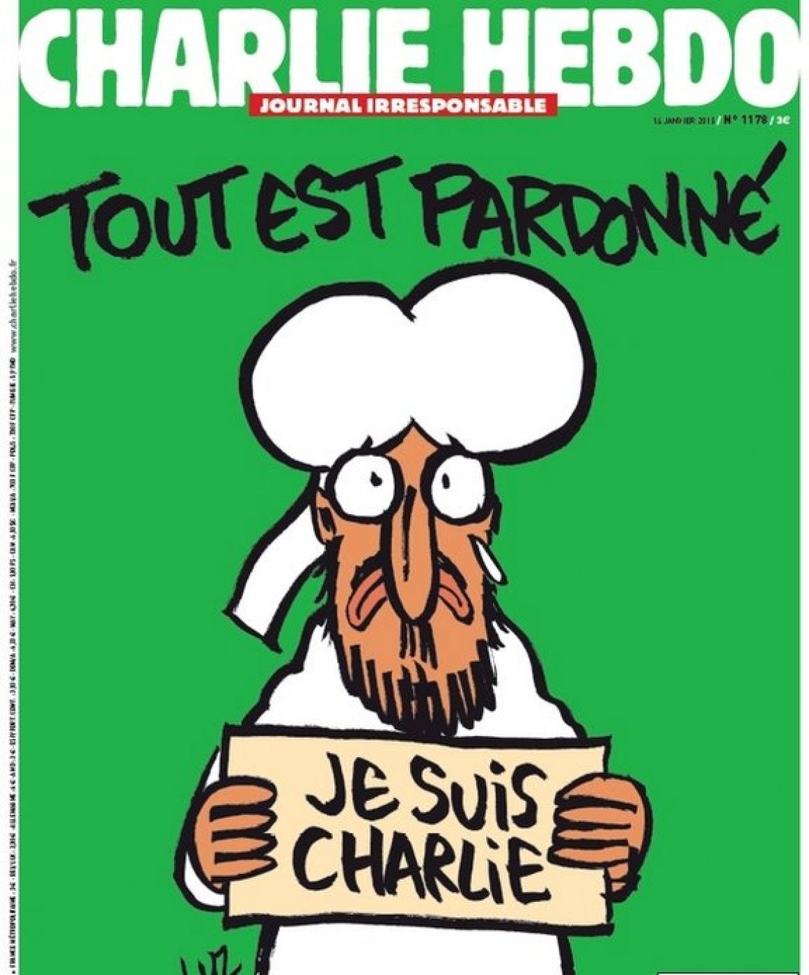 Histórica portada de la publicación Charlie Hebdo tras el atentado