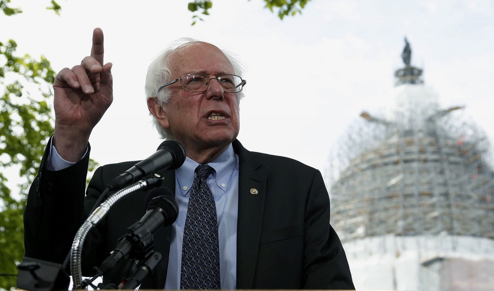 U.S. Senator Sanders holds news conference after announcing his candidacy for the 2016 Democratic presidential nomination, on Capitol Hill in Washington