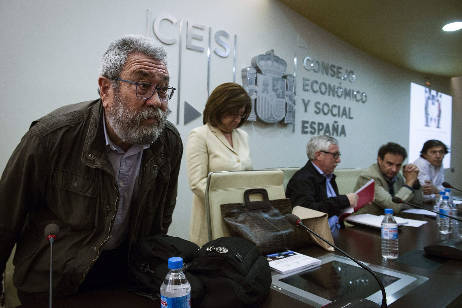 Los secretarios generales de UGT, Cándido Méndez, y CC.OO., Ignacio Fernández Toxo.