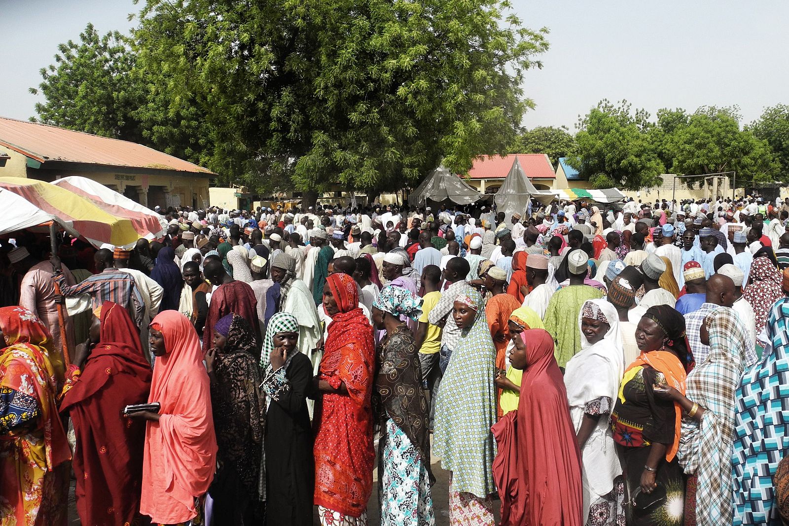Desplazados nigerianos en el campo de Maiduguri