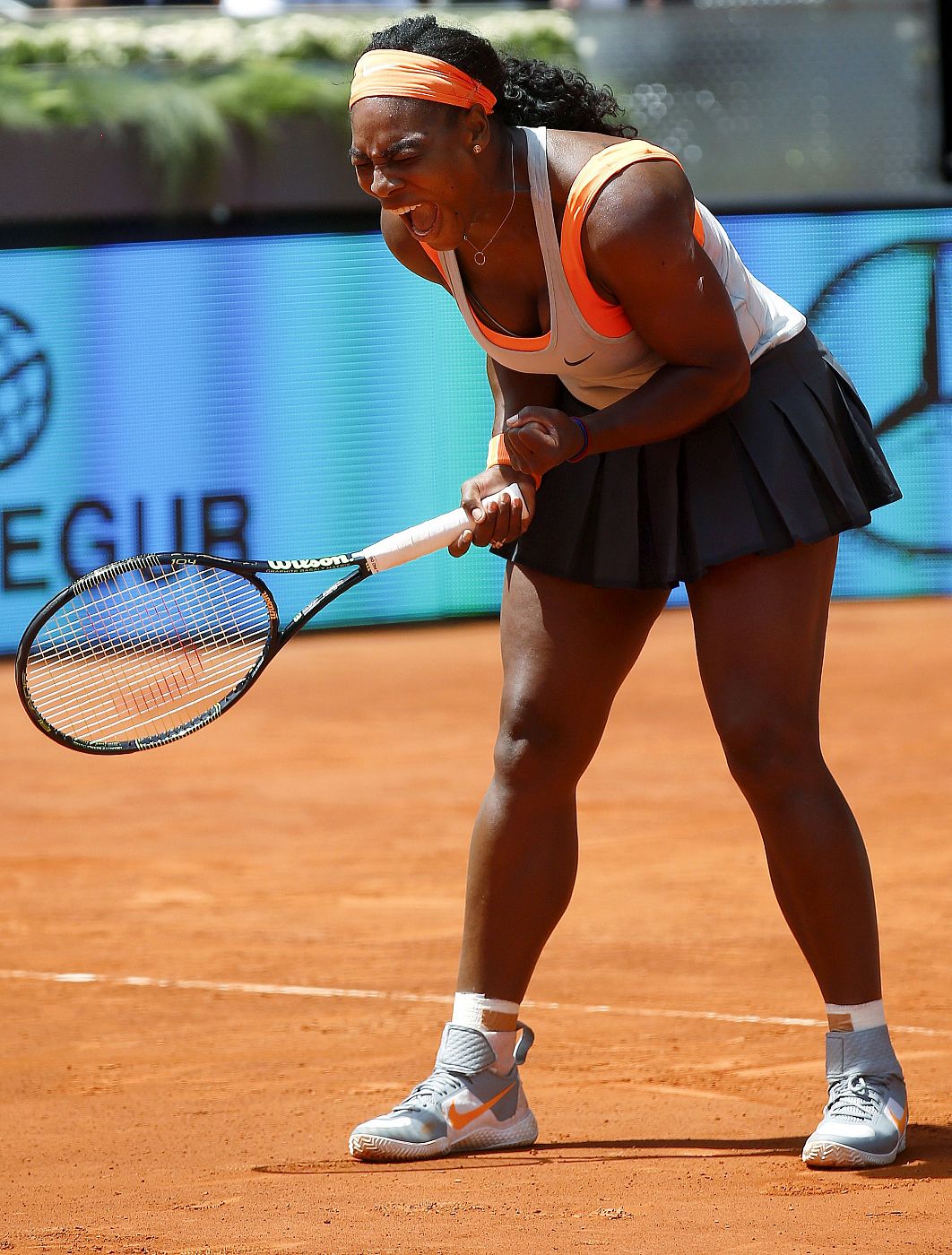 Imagen de Serena Williams celebrando la victoria frente a Carla Suárez.