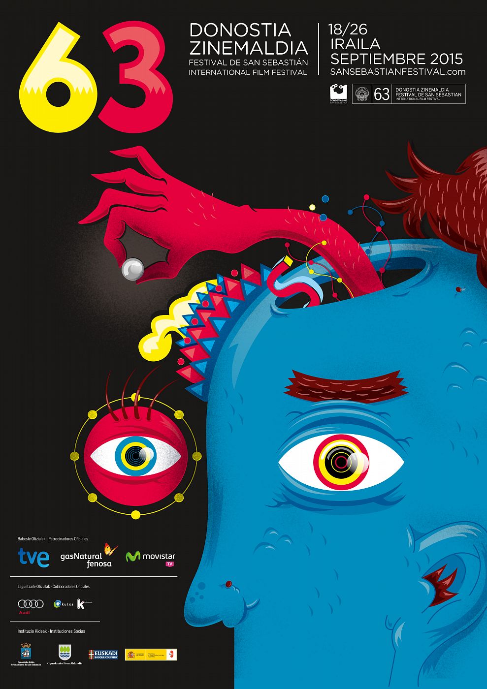 Cartel oficial de la 63 edición del Festival de cine de San Sebastián.