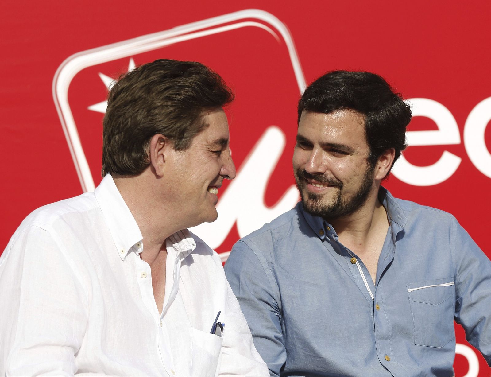 Garzón y García Montero en un mitin de IU en Rivas Vaciamadrid