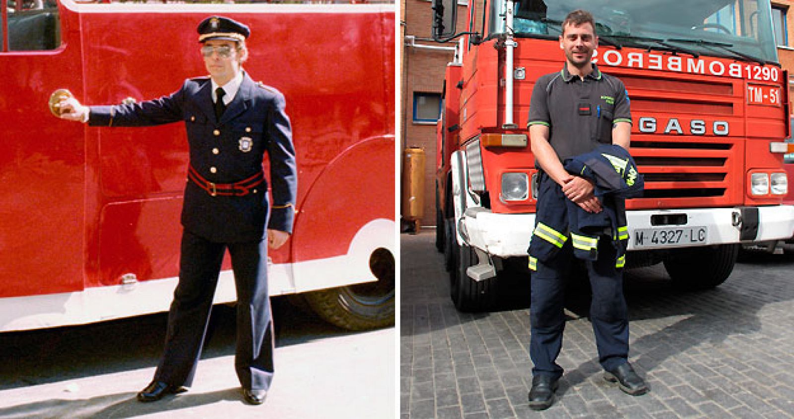 Felipe García padre e hijo, bomberos de Madrid