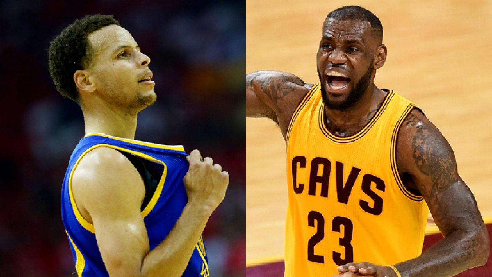 Los jugadores Stephen Curry (izquierda) y LeBron James (derecha) se verán las caras en la final de la NBA.