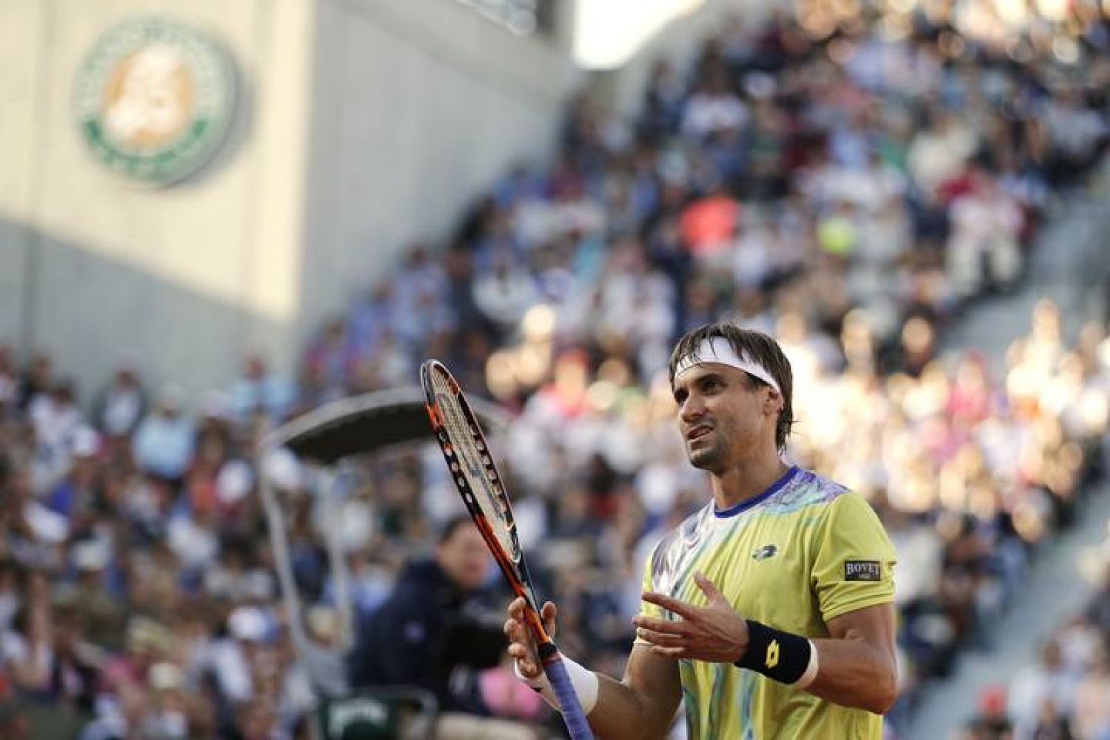 Imagen de David Ferrer durante el partido contra Andy Murray en Roland Garros.